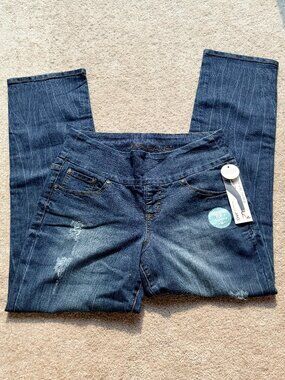 JAG Jeans Peri Straight Leg Pull-On Denim High Rise Jeans - Size 8S